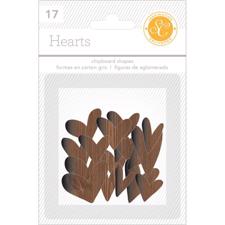 Studio Calico Essentials - Chipboard Hearts / Woodgrain