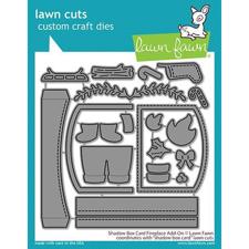 Lawn Cuts - Shadow Box Card Fireplace Add-On - DIES