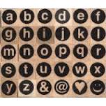 Artemio Wood Mounted Stamp - Alphabet Circles Lower Case