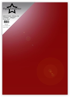Paper Favourites Mirror Card - Glossy / Ruby Red (5 ark)
